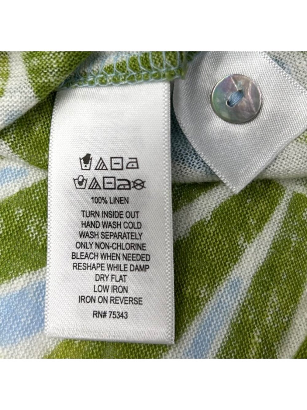 Sigrid Olsen Tropical Leaf Print Linen Top & Wide-Leg Pants Set Green & Blue S - Picture 11 of 16